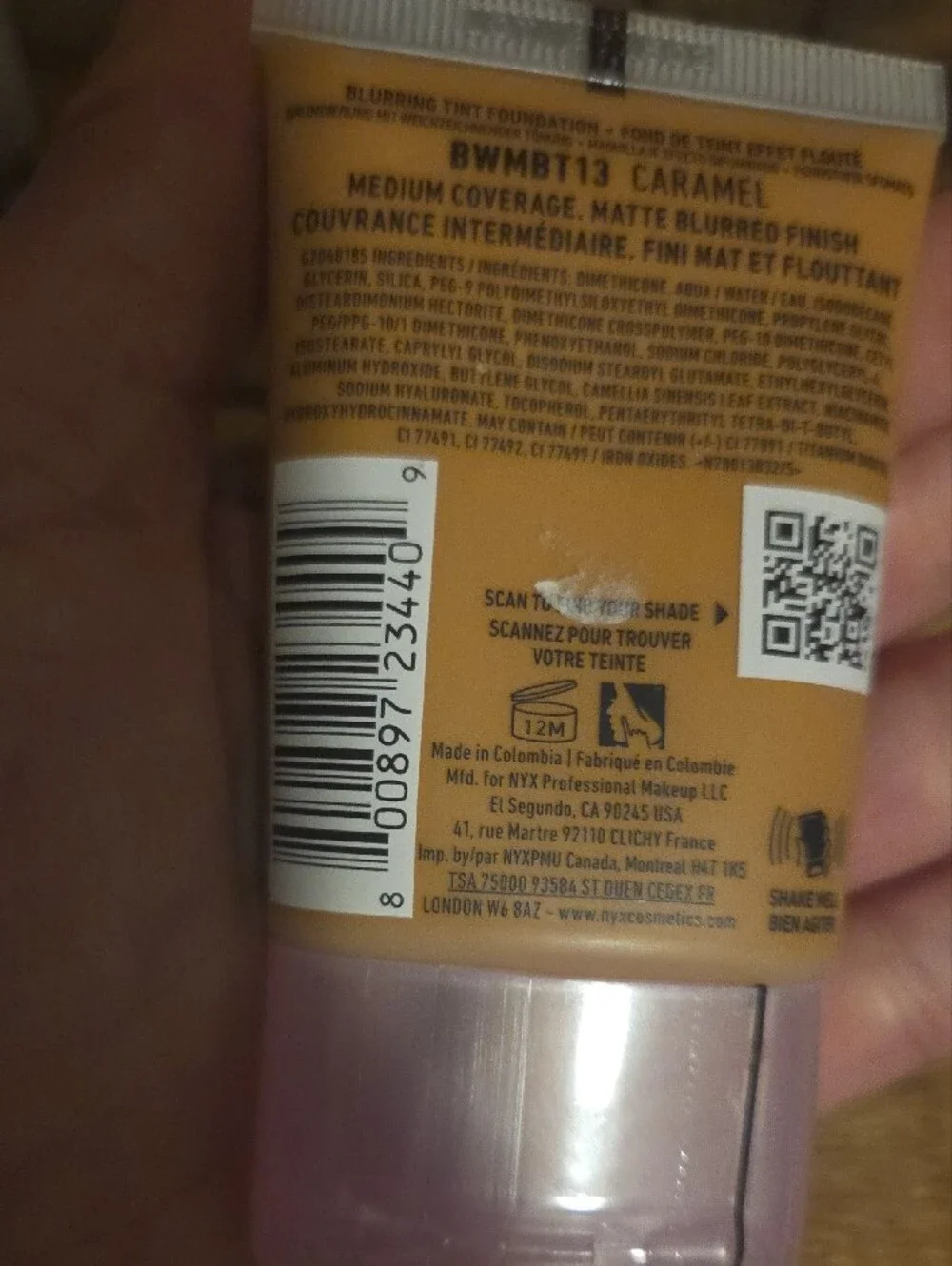 NYX Bare With Me Blur Tinted Foundation - Caramel New Sealed